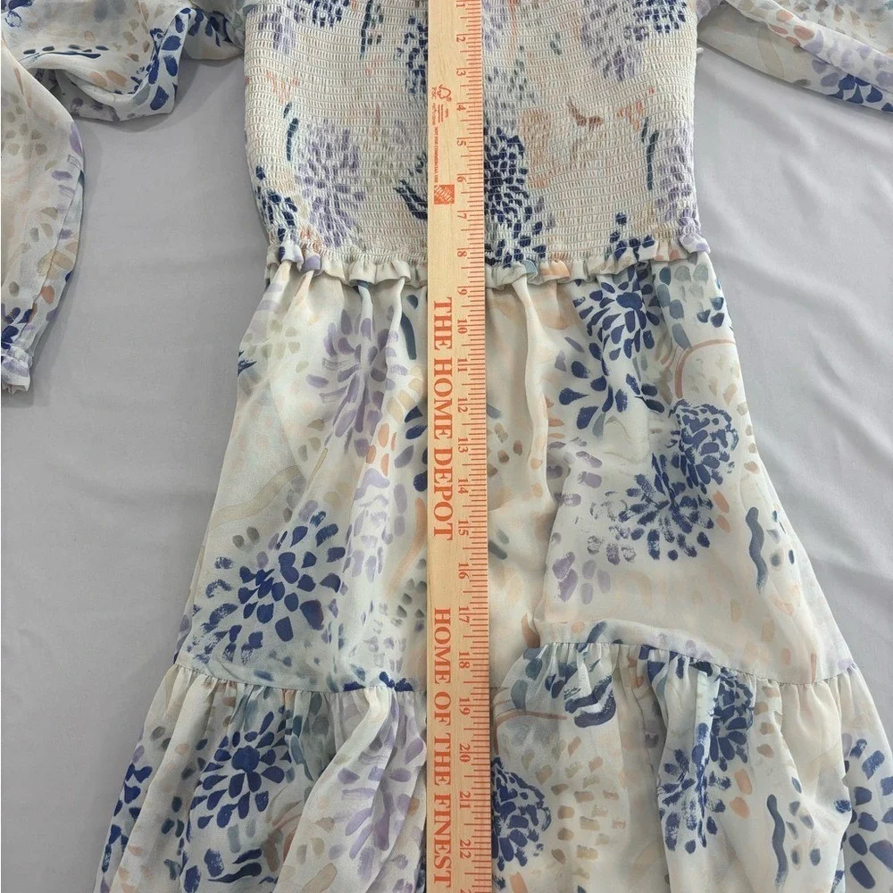 Wilfred Blue and White Floral Long Sleeve‎ Dress - Picture 6 of 9